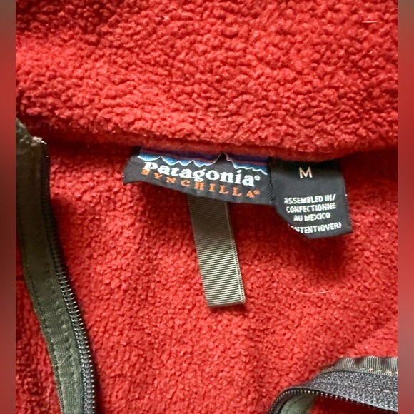 Patagonia Synchilla 1/4 Zip Fleece Pullover Red Medium - Picture 5 of 5